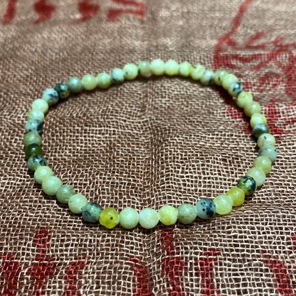 4MM Yellow Turquoise Bead Stretchy Cord Bracelet